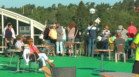 Passengers on liner Stock Footage 8927649