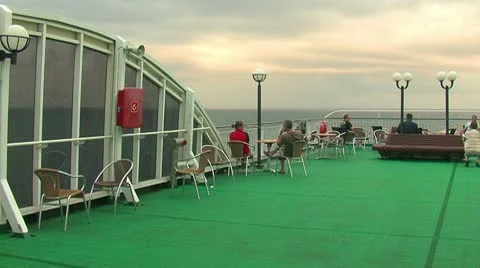 Passengers on liner Stock Footage 8927662