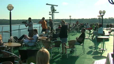 Passengers on liner Stock Footage 8927679