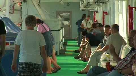 Passengers on liner Stock-Footage 9666336
