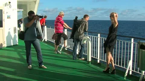 Passengers on liner Stock-Footage 9666369