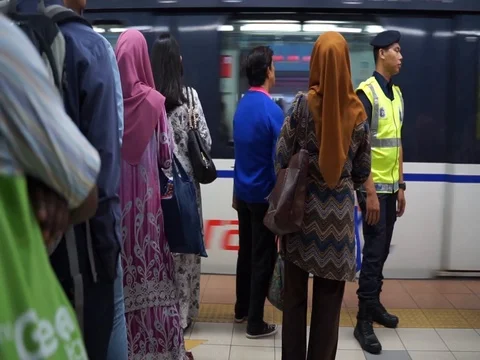 Passengers in LRT station Stock Footage 107172757
