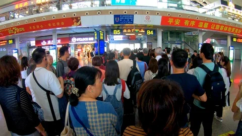 Passengers ore ready entering high speed bullet train in China Stock Footage 118787236