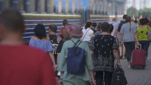Passengers on the platform Stock Footage 210221612
