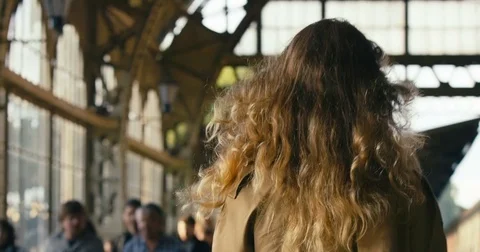 Passengers At The Railway Station Video stock 78769484
