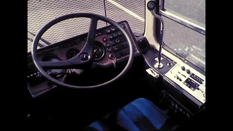 Passengers Ride Inside Australian Public Bus, 1979 Vídeos de archivo 338430420