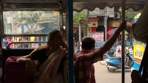 Passengers in Running Bus Stock Footage 104839803