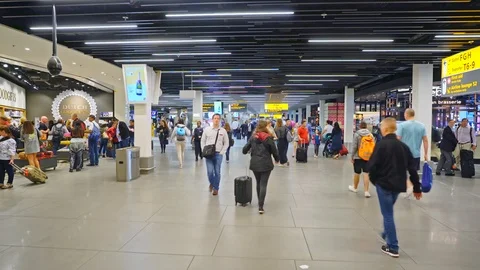 Passengers rushing towards their planes Stock Footage 91663389