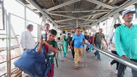 Passengers at Secunderabad railway station. Hyperlapse video. Stock Footage 287131040
