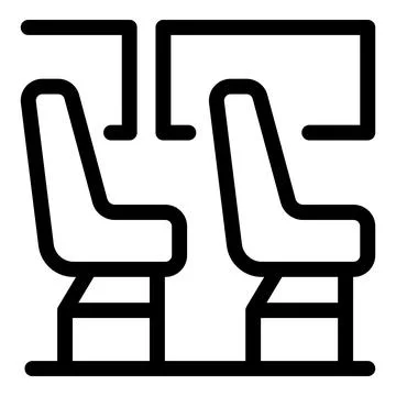 Passengers sitting on empty bus seats icon outline vector Illustrazione stock
