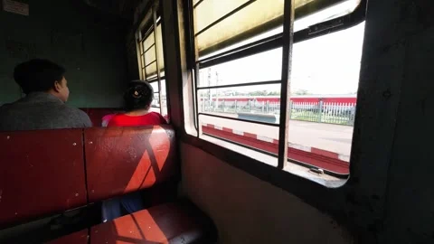 Passengers Sitting Inside Local Train in Kolkata, West Bengal Video stock 312888843