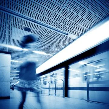 Passengers in subway stations Stock Photos