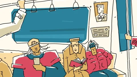 Passengers In Subway Train Animation Stock Footage 161886474