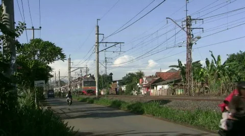 Passengers on Top Commuter Train  Stock-Footage 682993