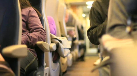 Passengers in the train 1 Stock-Footage 742782