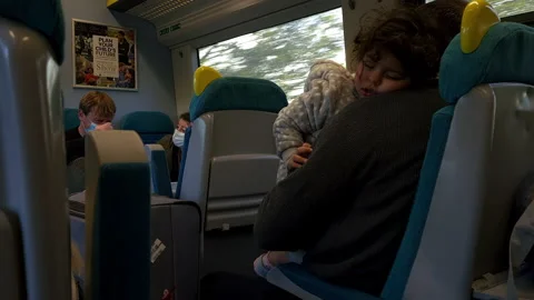 Passengers on a train. Stock Footage 164772310
