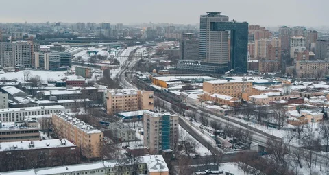 Passengers train goes at winter Video stock 92964672