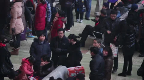 Passengers in the train station Stock Footage 24701483
