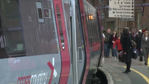Passengers Waiting to Get on Board an Express Train Vidéo 255289504