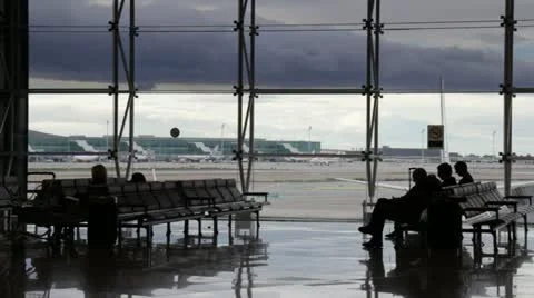 Passengers at waiting lounge Video stock 20524194