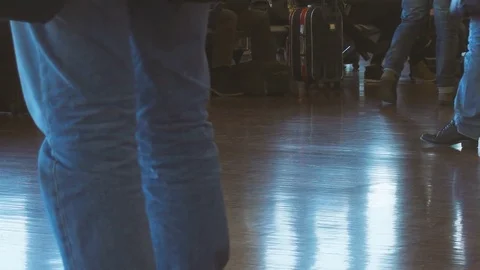 Passengers Waiting For their Flight at Orio al Serio Airport Near Milan Stock Footage 74551253