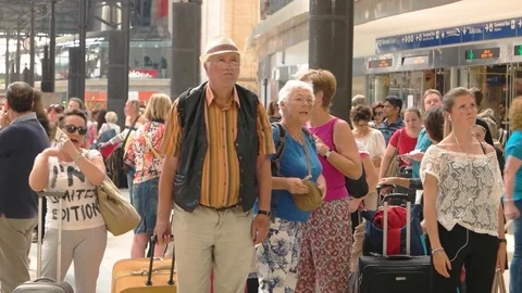 Passengers waiting for a train. Stock Footage