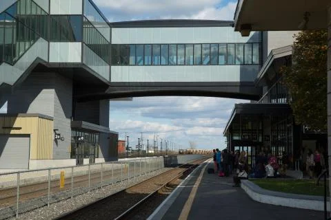 Passengers Waiting For Train Stock Photos