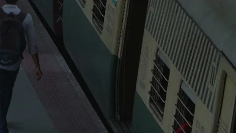 Passengers walk at the train station  스톡 동영상 146205269