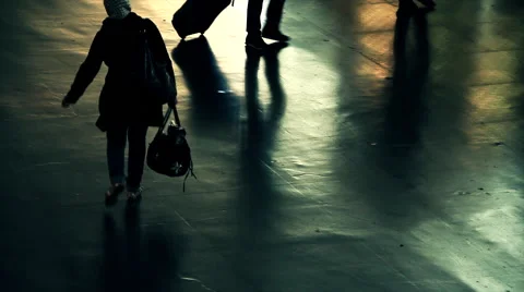 Passengers walking Stock Footage 44249706