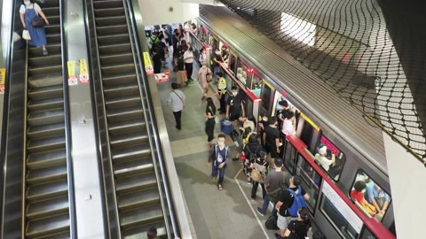 Passengers wearing face mask in mass transit system in Taipei,Taiwan. Stock Footage 134692579