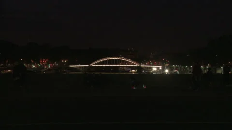 Passerelle Debilly at Night Stock Footage 52825062