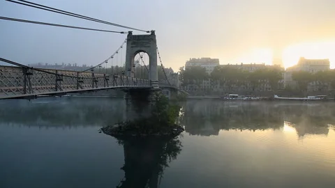 Passerelle fog Stock Footage 132212411