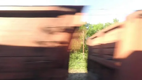 Passing another train very close Stock Footage 75940923