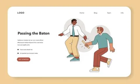 Passing the Baton concept. Vector illustration. Illustrazione stock
