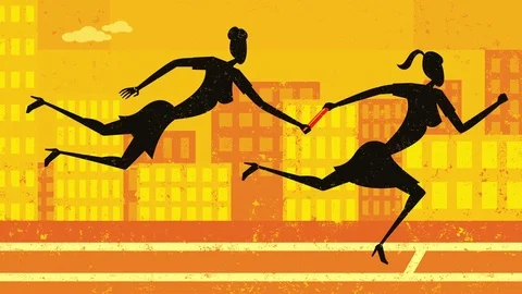 Passing the Baton Stock Footage 93554069