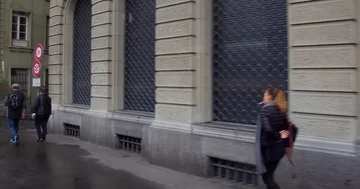 Passing by Bern centre street Stock Footage 85705608