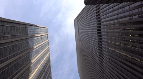 Passing  between skyscrapers. Very smooth motion Stock Footage 63496037