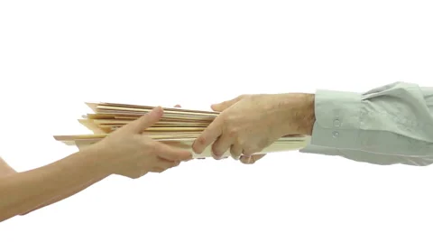 Passing Big Stack of File Folders Stock Footage 42918612