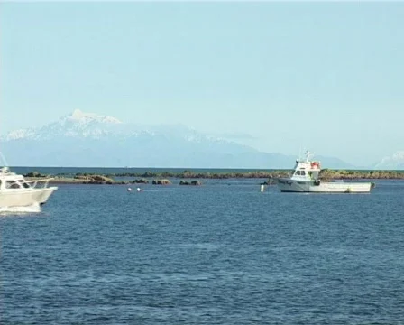 Passing boat Stock Footage 140703