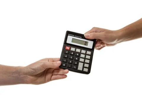 Passing the calculator Foto stock