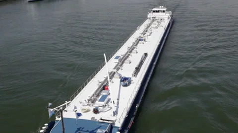 Passing cargo ship - River Rhine Stock-Footage 37184360