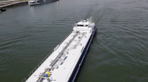Passing cargo ship - River Rhine 動画素材 37184407