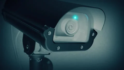 Passing CCTV Camera Inverted View Stock Footage 333204271