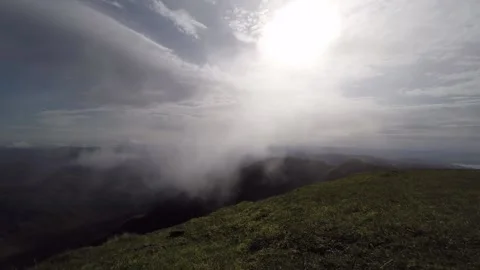Passing clouds Ben Lomond summit Stock Footage 153215470