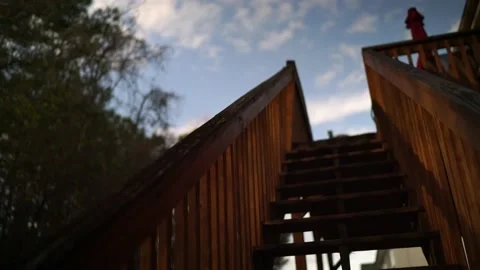 Passing clouds bottom of stairs Stock Footage 221977535