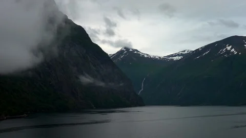 Passing Fjords Stock Footage 151026792