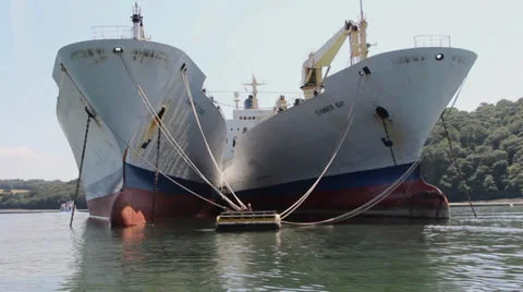 Passing freight boats 스톡 동영상 39936224