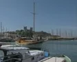 Passing gulet moving through harbour SD Footage