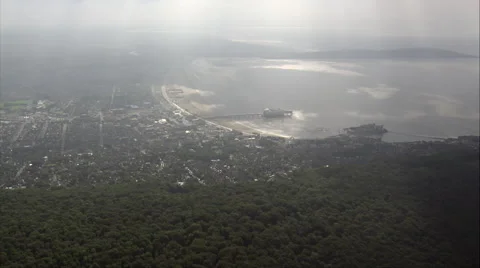 Passing High Over Weston-Super-Mare Stock Footage 65445290