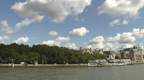Passing HMS President Stock Footage 43414945